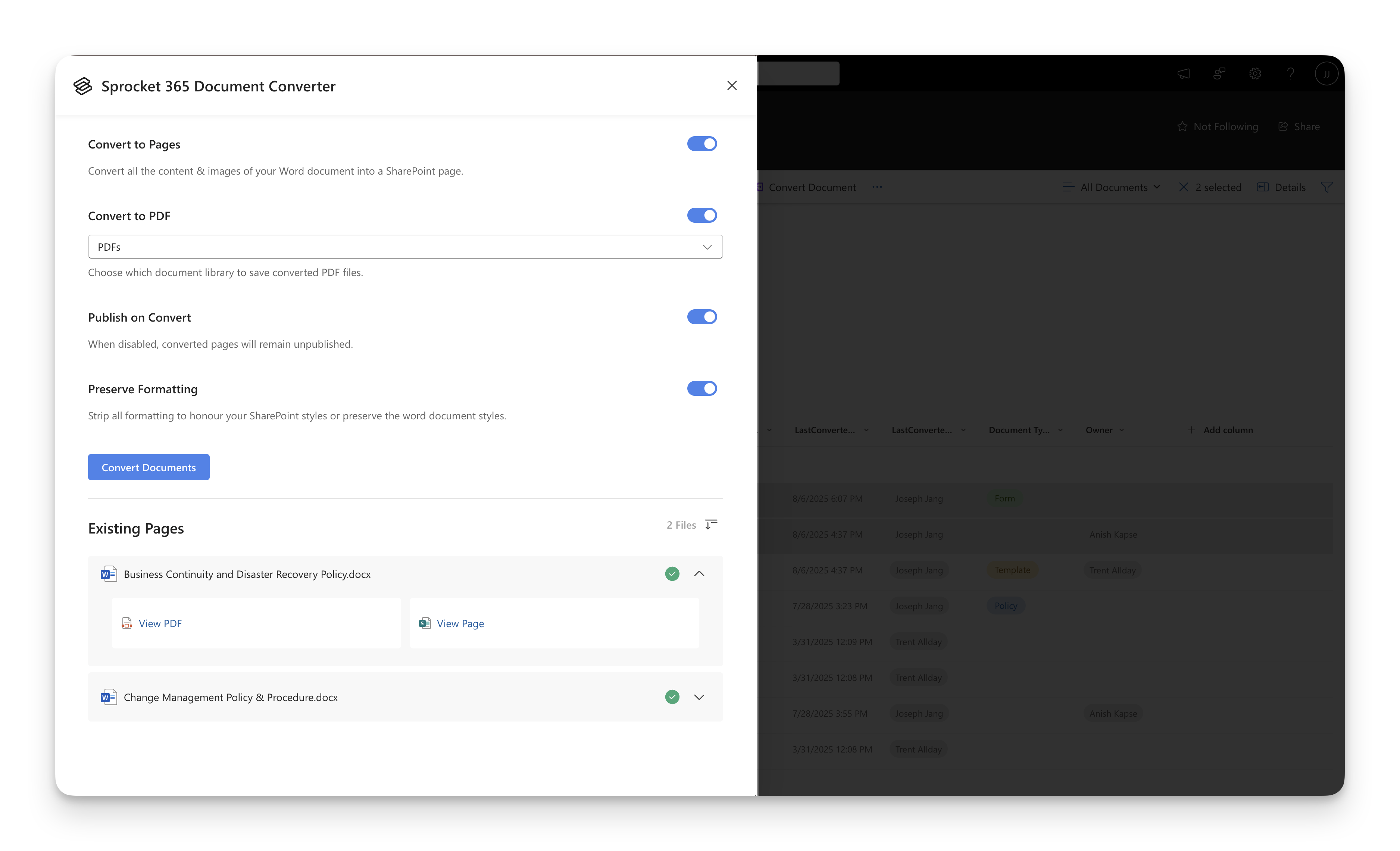 Document Conversion Overview