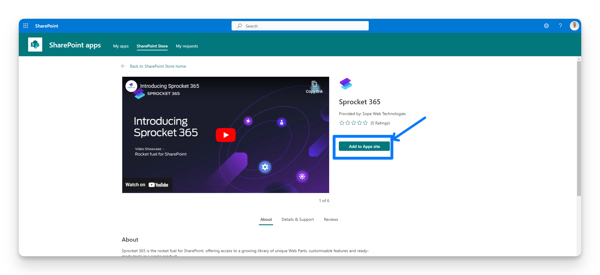 App Source Screenshot within tenant