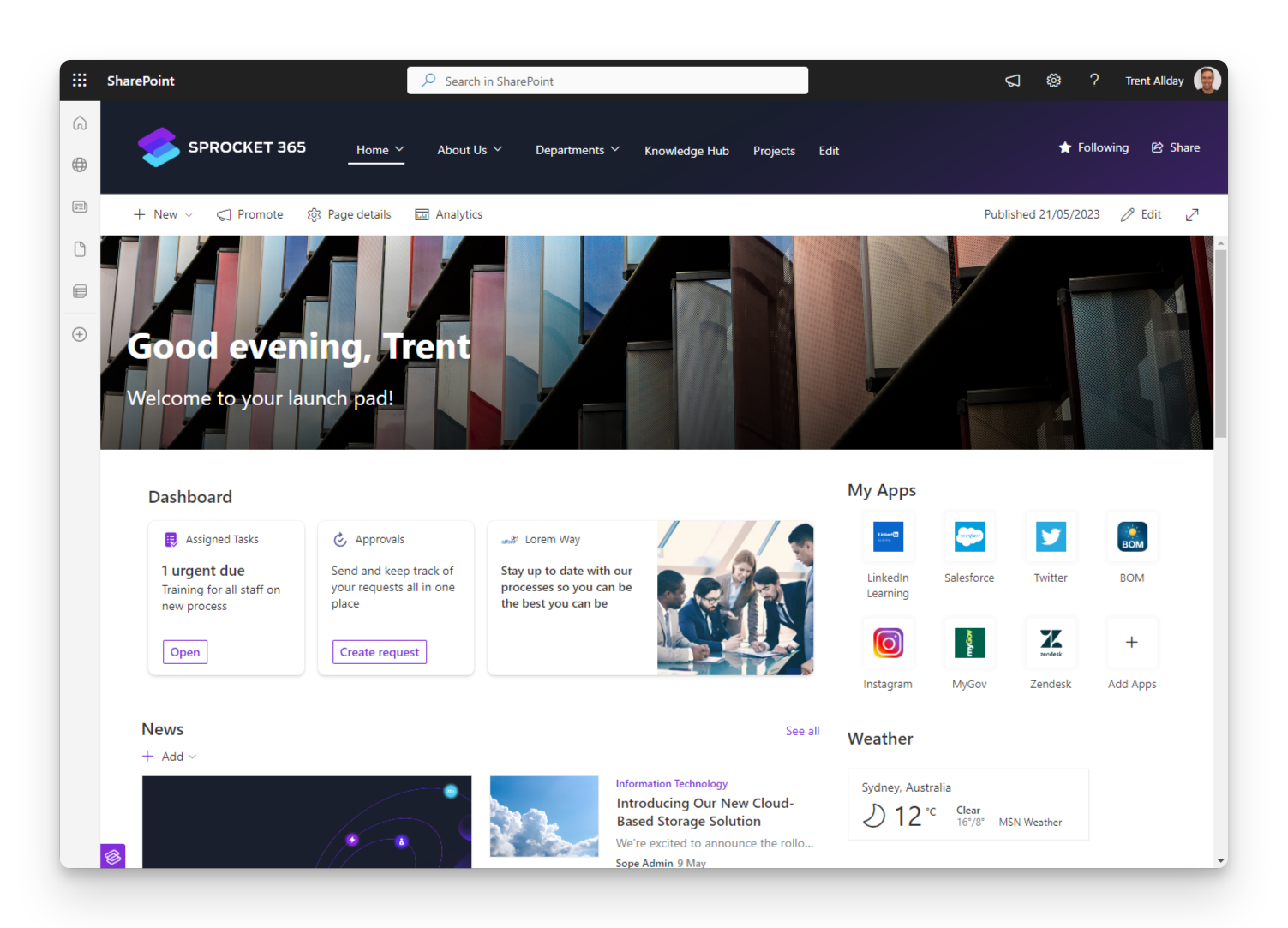Sprocket 365 Screenshot Sample Intranet