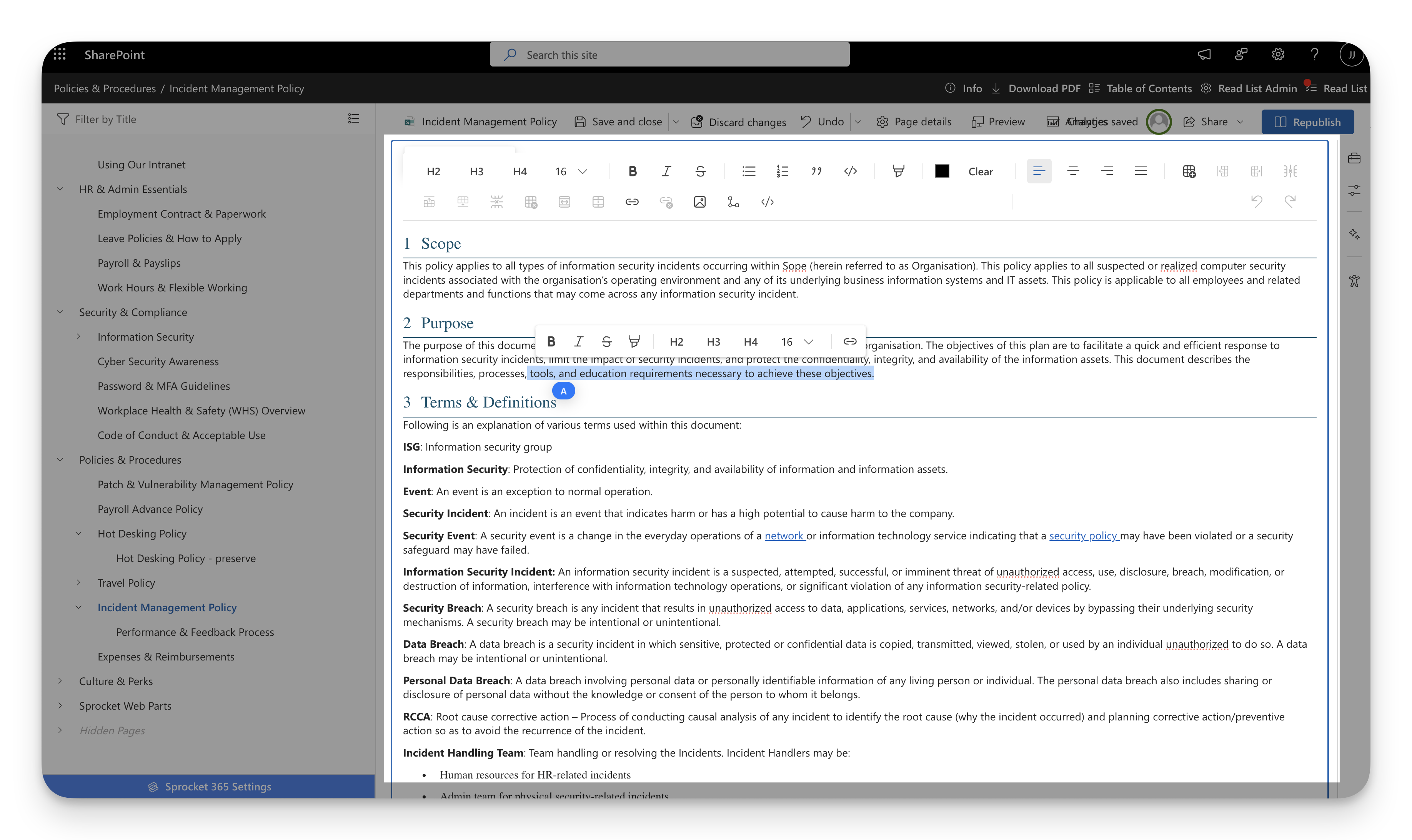 Left Navigation Tree