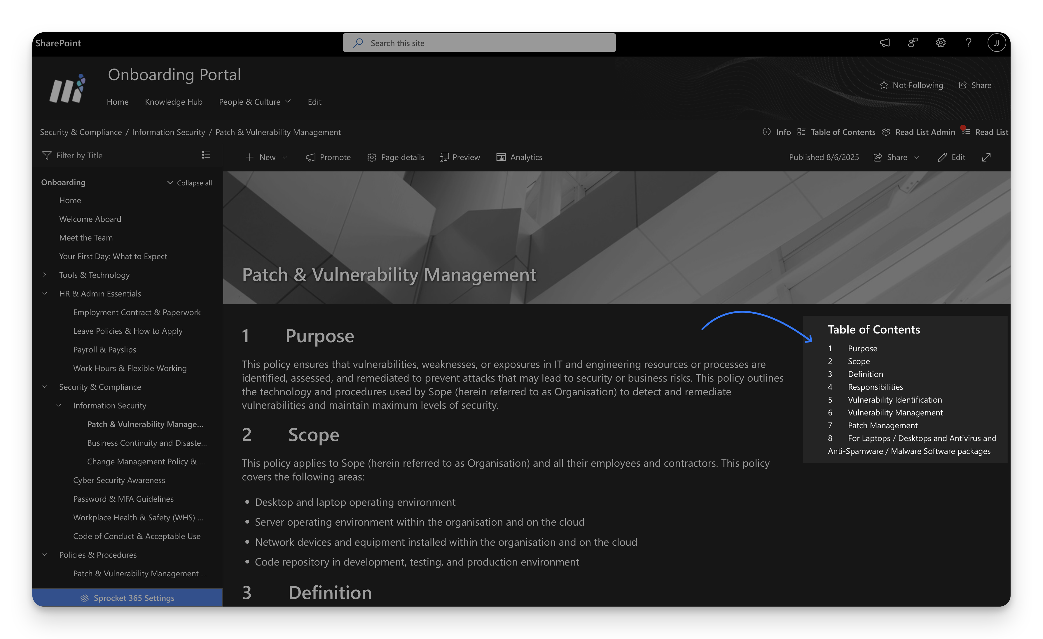 Left Navigation Tree