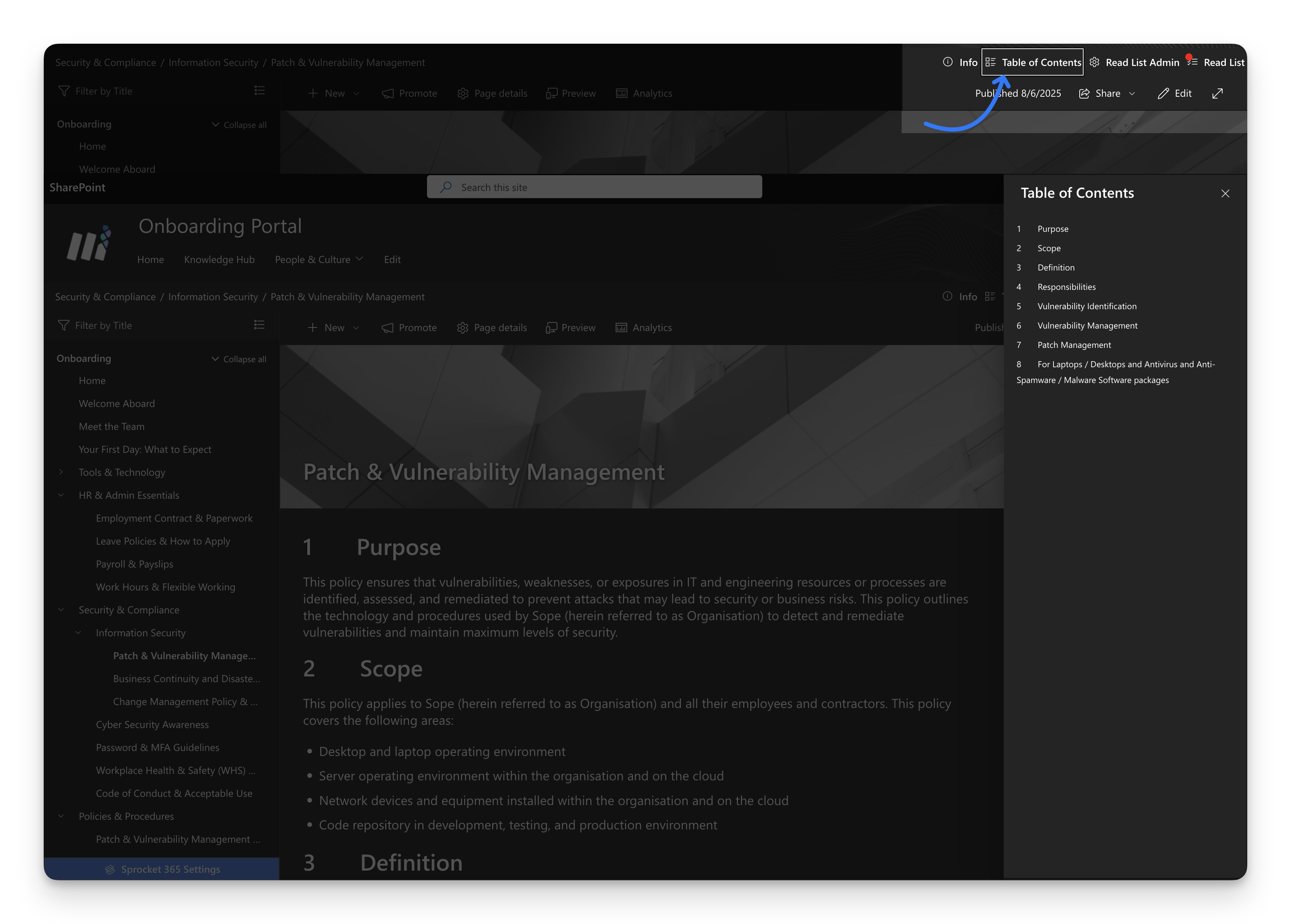 Left Navigation Tree
